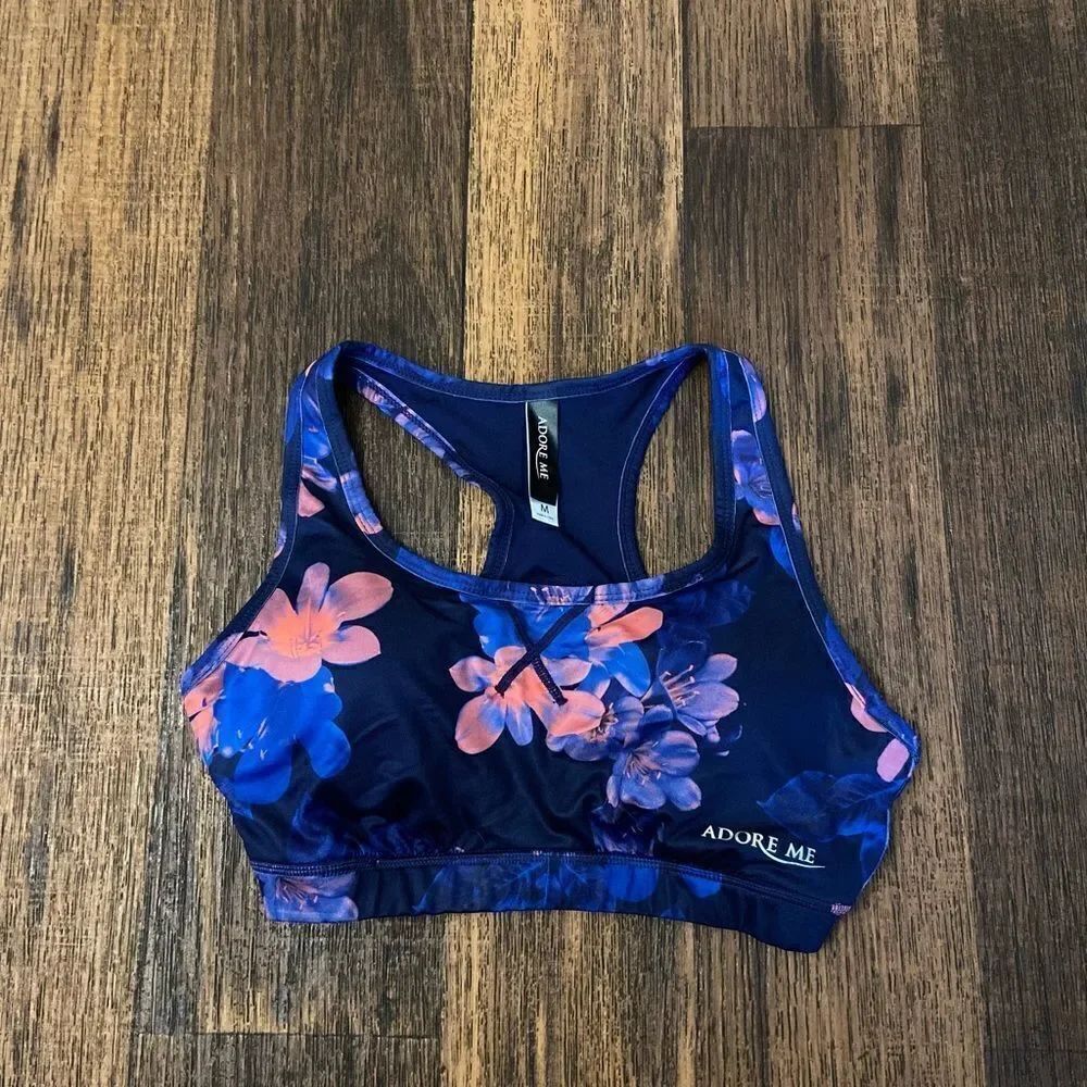 Adore me Floral sports bra Size Medium